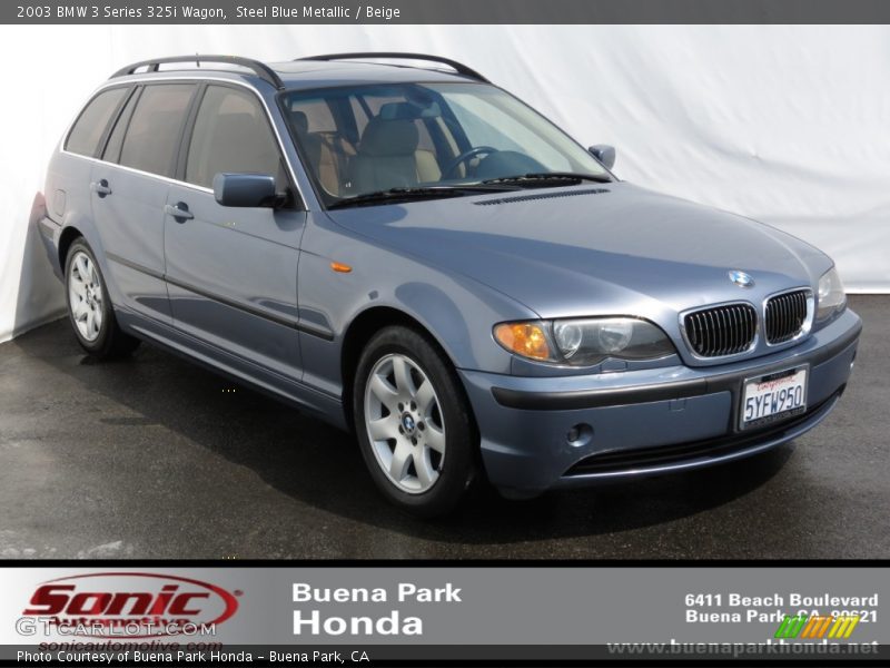 Steel Blue Metallic / Beige 2003 BMW 3 Series 325i Wagon