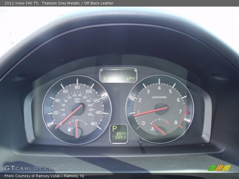 Titanium Grey Metallic / Off Black Leather 2011 Volvo S40 T5