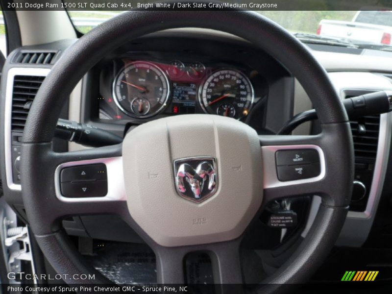 Bright White / Dark Slate Gray/Medium Graystone 2011 Dodge Ram 1500 SLT Quad Cab 4x4