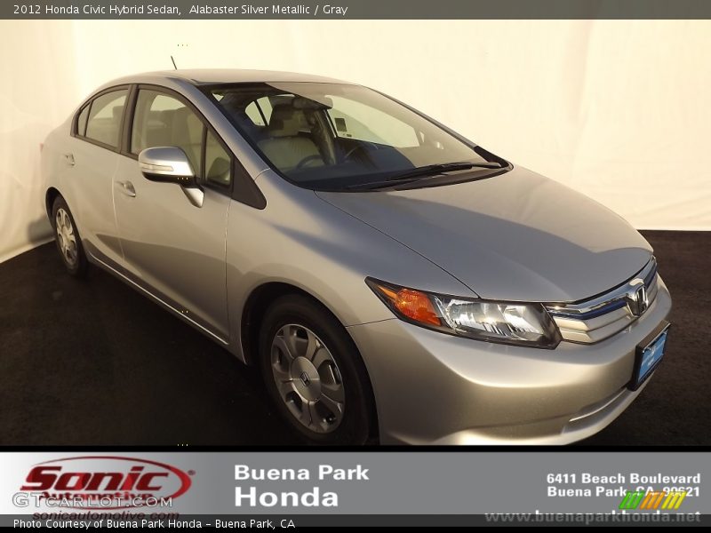 Alabaster Silver Metallic / Gray 2012 Honda Civic Hybrid Sedan