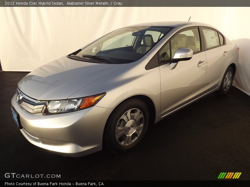 Alabaster Silver Metallic / Gray 2012 Honda Civic Hybrid Sedan