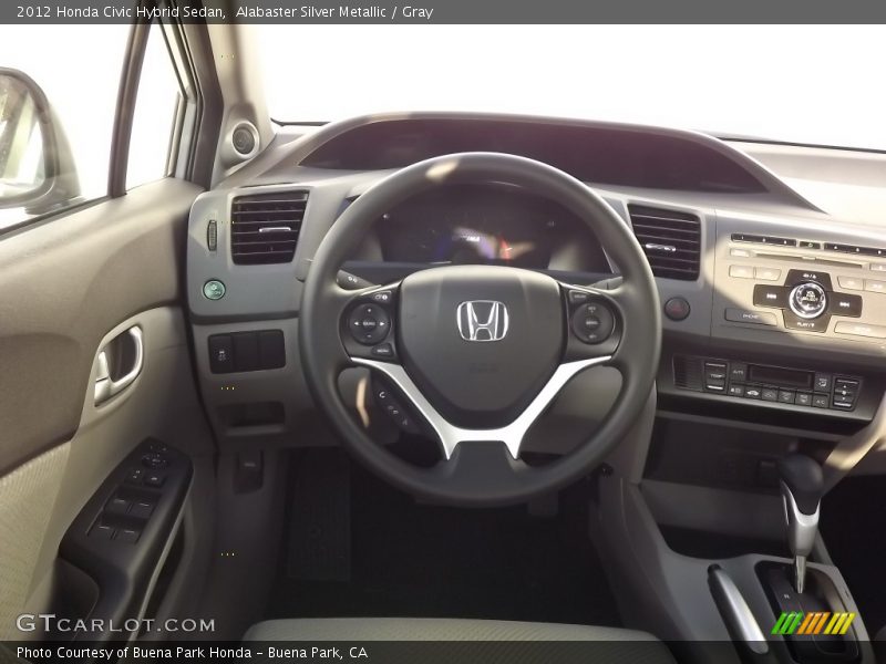 Alabaster Silver Metallic / Gray 2012 Honda Civic Hybrid Sedan