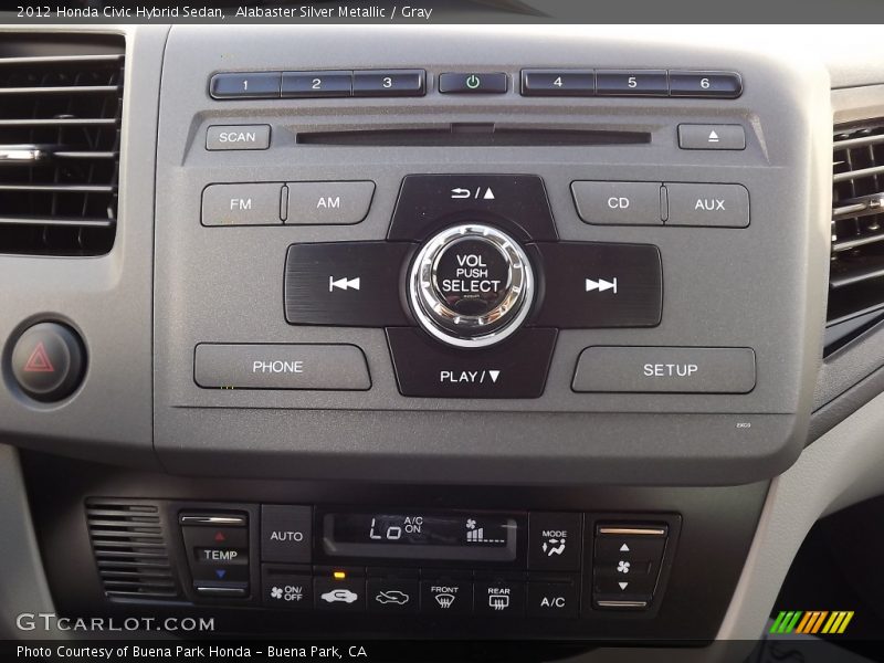 Alabaster Silver Metallic / Gray 2012 Honda Civic Hybrid Sedan