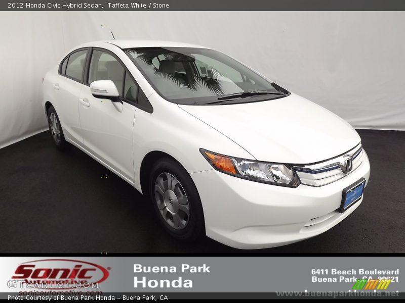 Taffeta White / Stone 2012 Honda Civic Hybrid Sedan