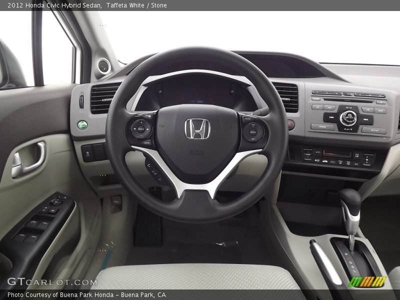 Taffeta White / Stone 2012 Honda Civic Hybrid Sedan