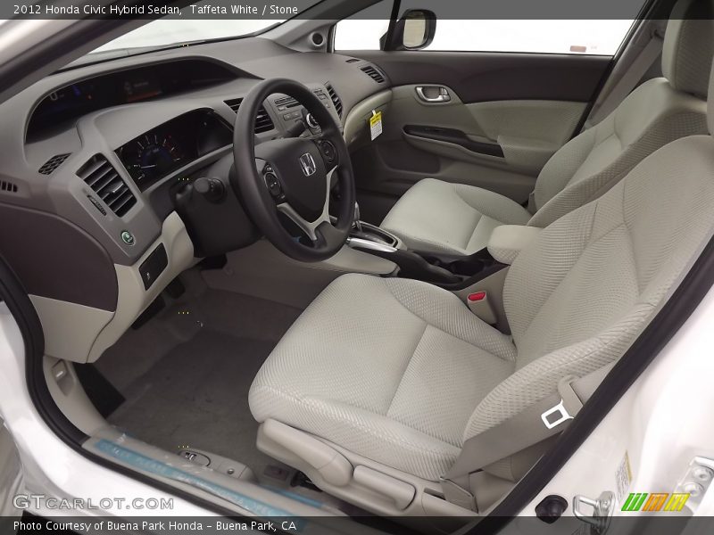 Taffeta White / Stone 2012 Honda Civic Hybrid Sedan
