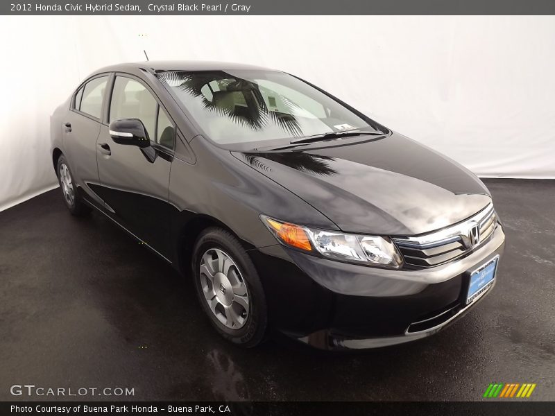 Crystal Black Pearl / Gray 2012 Honda Civic Hybrid Sedan