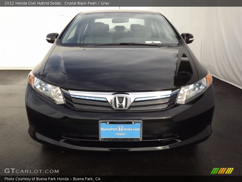 Crystal Black Pearl / Gray 2012 Honda Civic Hybrid Sedan