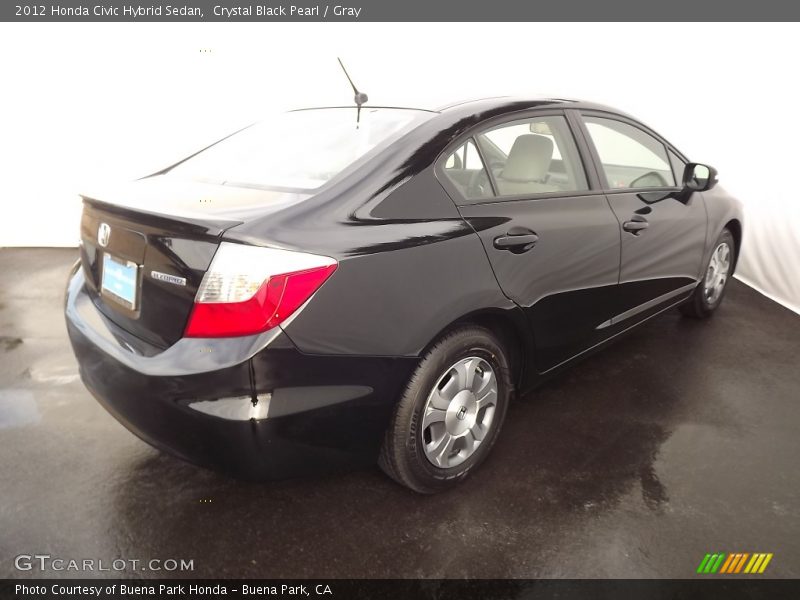 Crystal Black Pearl / Gray 2012 Honda Civic Hybrid Sedan