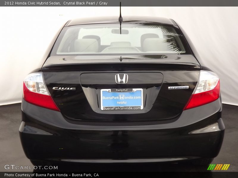 Crystal Black Pearl / Gray 2012 Honda Civic Hybrid Sedan