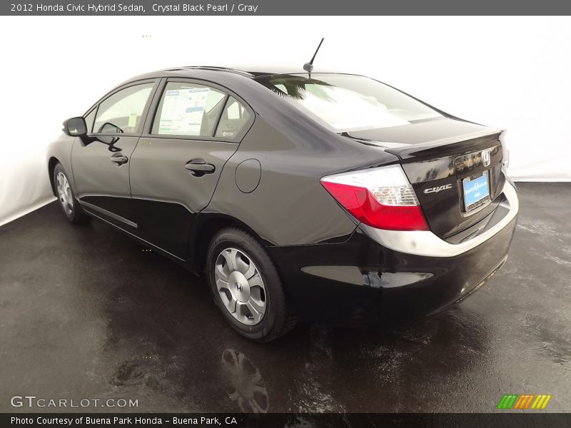 Crystal Black Pearl / Gray 2012 Honda Civic Hybrid Sedan