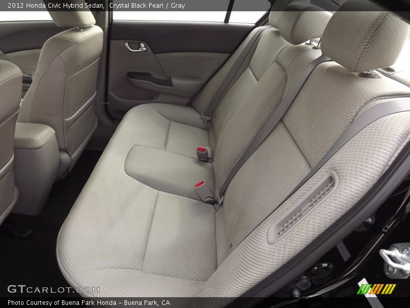 Crystal Black Pearl / Gray 2012 Honda Civic Hybrid Sedan
