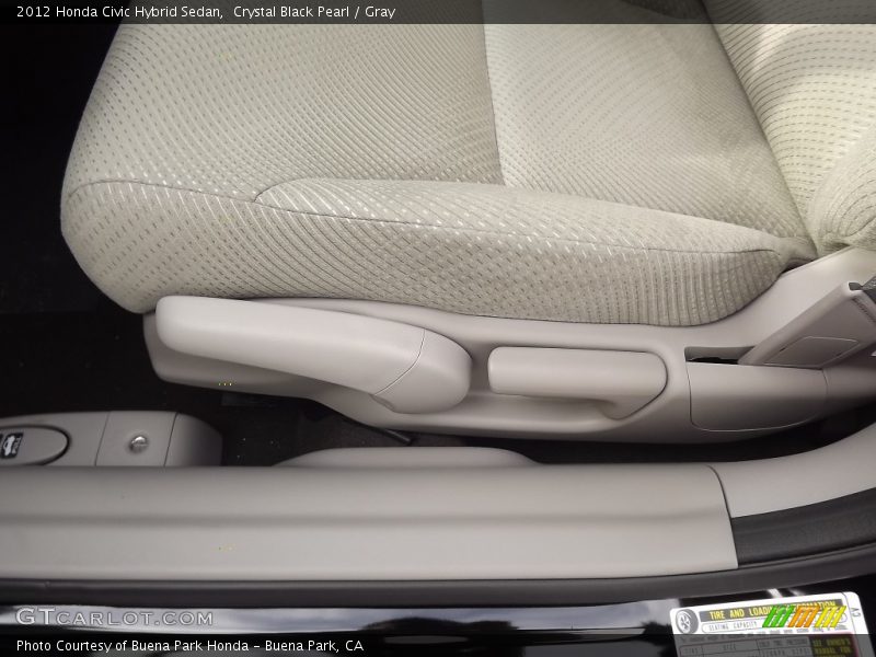 Crystal Black Pearl / Gray 2012 Honda Civic Hybrid Sedan