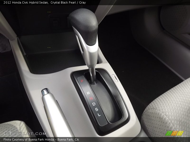 Crystal Black Pearl / Gray 2012 Honda Civic Hybrid Sedan