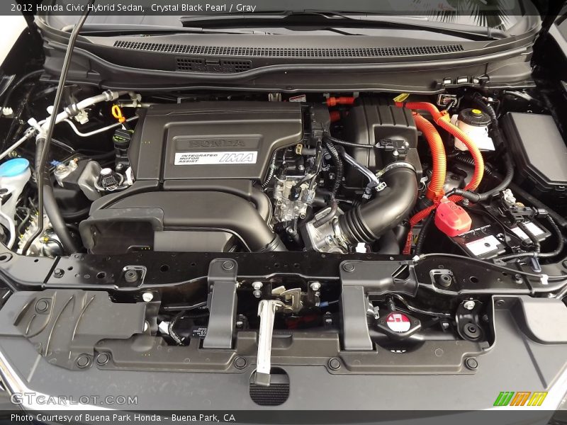 Crystal Black Pearl / Gray 2012 Honda Civic Hybrid Sedan