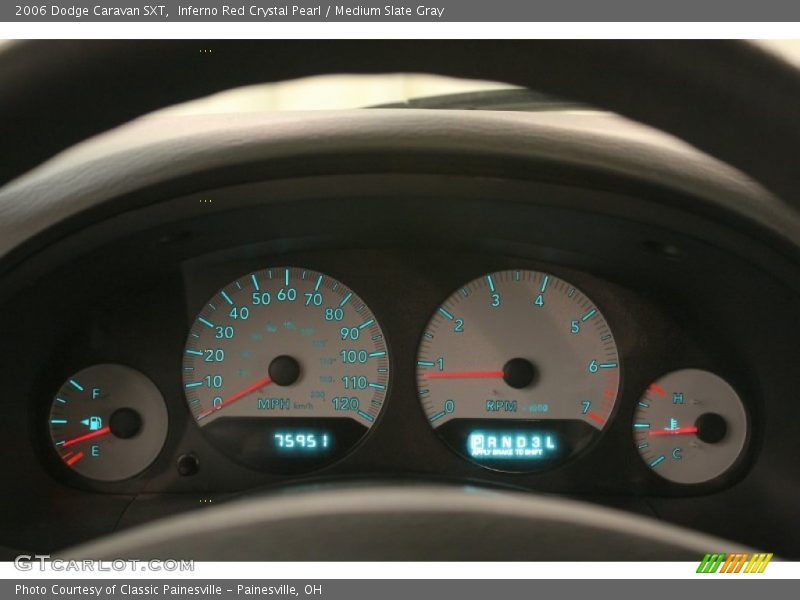 Inferno Red Crystal Pearl / Medium Slate Gray 2006 Dodge Caravan SXT