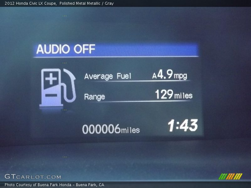 Polished Metal Metallic / Gray 2012 Honda Civic LX Coupe