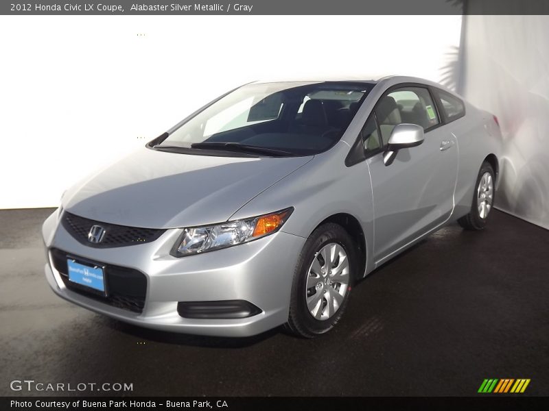 Alabaster Silver Metallic / Gray 2012 Honda Civic LX Coupe