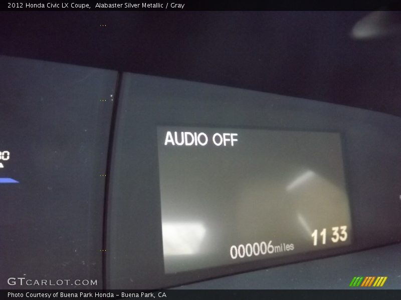 Alabaster Silver Metallic / Gray 2012 Honda Civic LX Coupe