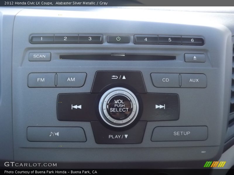 Alabaster Silver Metallic / Gray 2012 Honda Civic LX Coupe