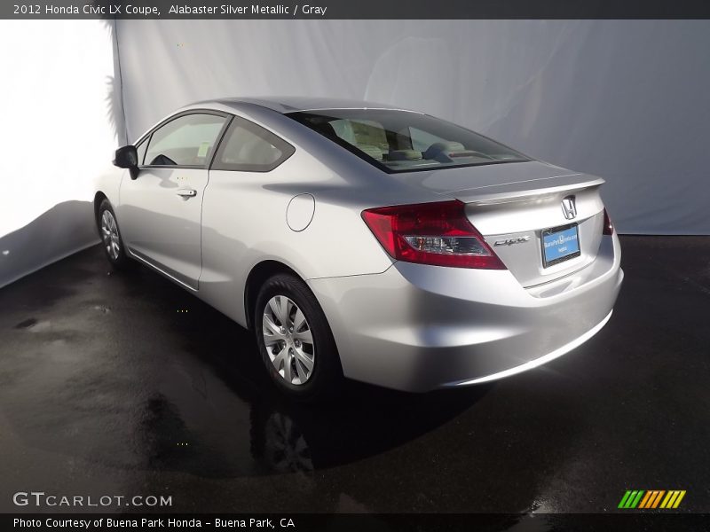 Alabaster Silver Metallic / Gray 2012 Honda Civic LX Coupe