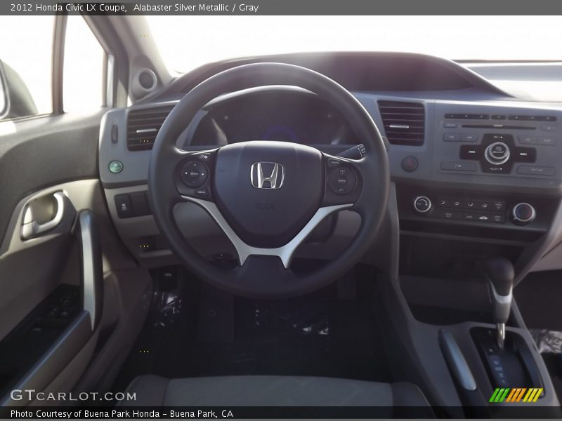 Alabaster Silver Metallic / Gray 2012 Honda Civic LX Coupe