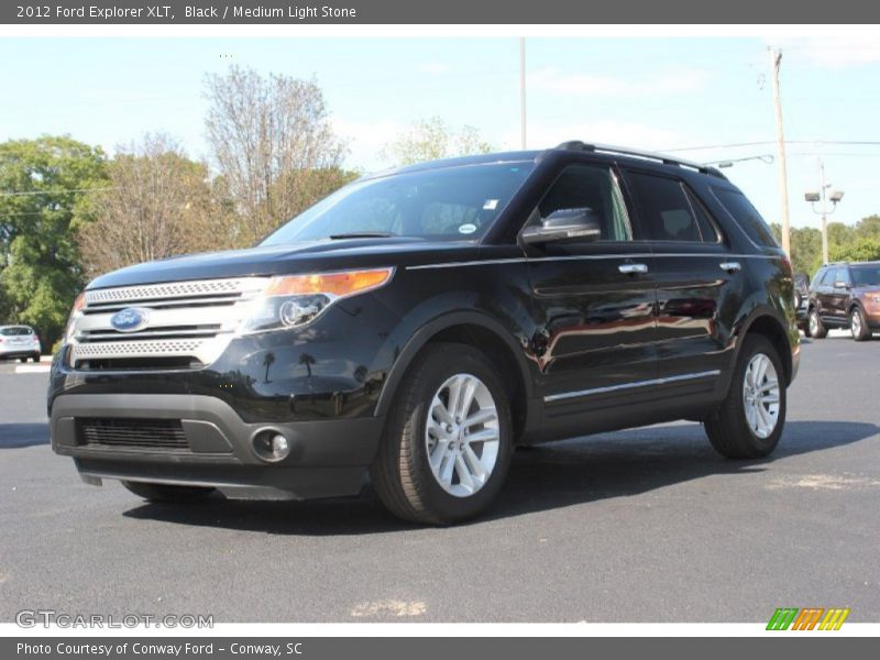 Black / Medium Light Stone 2012 Ford Explorer XLT