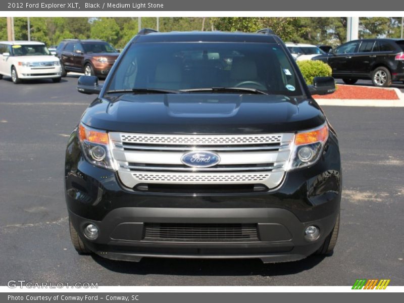 Black / Medium Light Stone 2012 Ford Explorer XLT