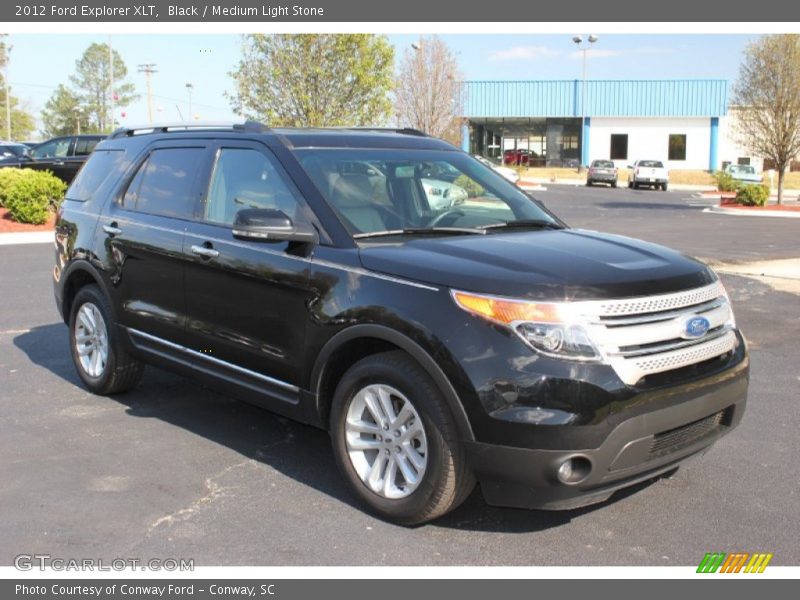 Black / Medium Light Stone 2012 Ford Explorer XLT