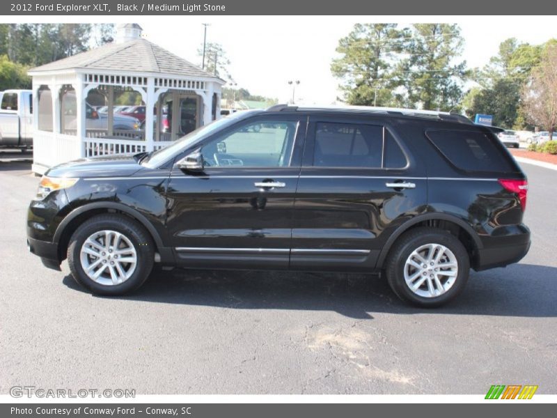 Black / Medium Light Stone 2012 Ford Explorer XLT