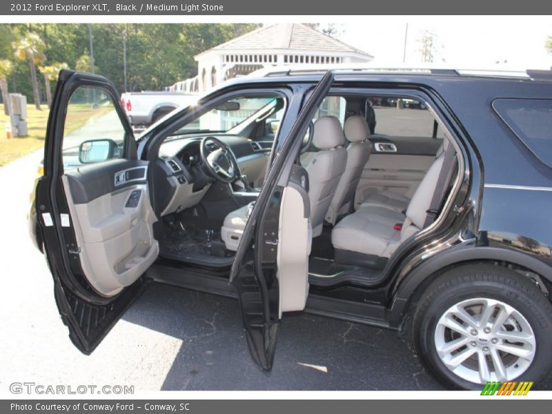 Black / Medium Light Stone 2012 Ford Explorer XLT