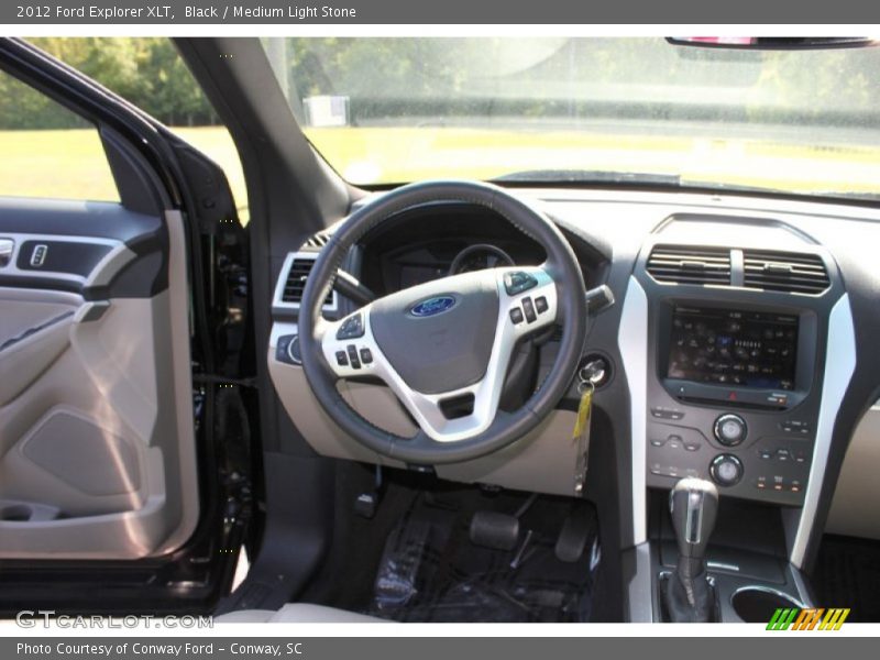 Black / Medium Light Stone 2012 Ford Explorer XLT