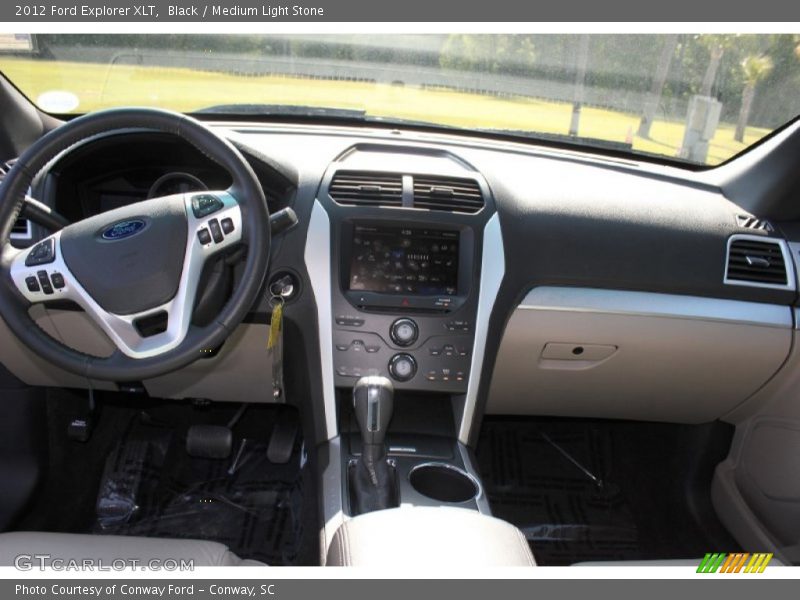 Black / Medium Light Stone 2012 Ford Explorer XLT