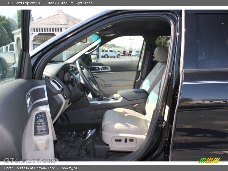 Black / Medium Light Stone 2012 Ford Explorer XLT