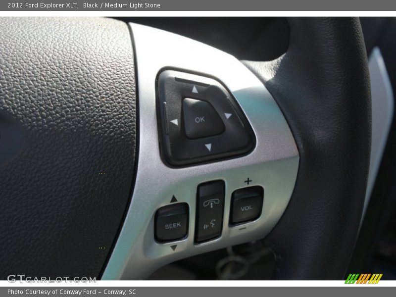Black / Medium Light Stone 2012 Ford Explorer XLT