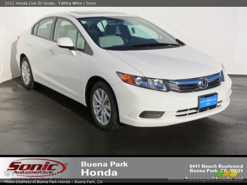 Taffeta White / Stone 2012 Honda Civic EX Sedan