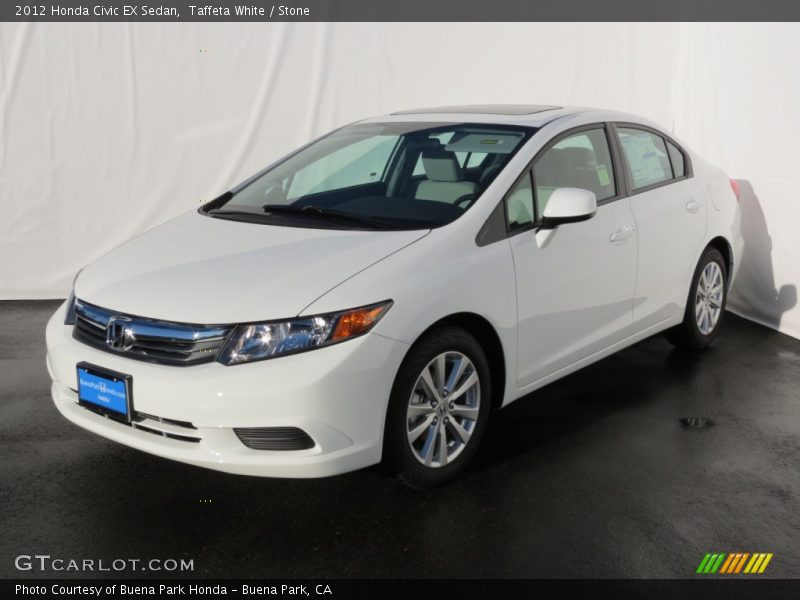 Taffeta White / Stone 2012 Honda Civic EX Sedan