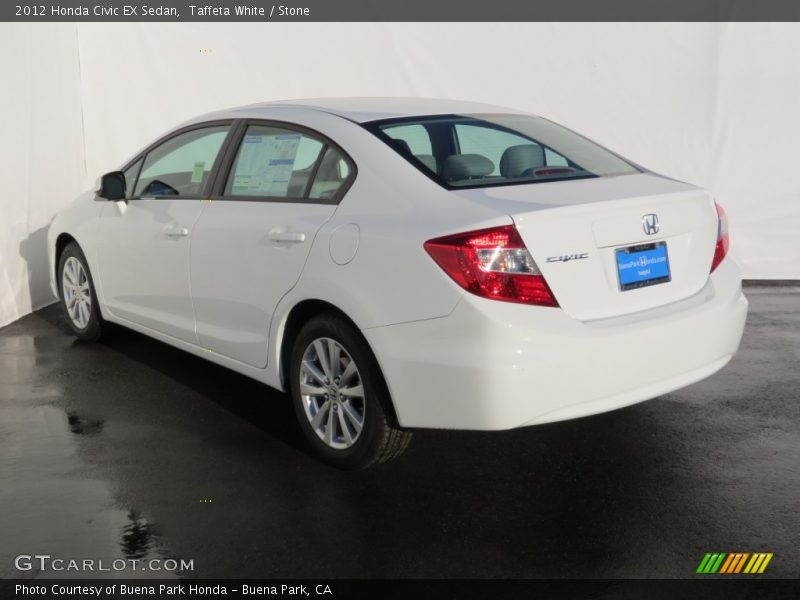 Taffeta White / Stone 2012 Honda Civic EX Sedan