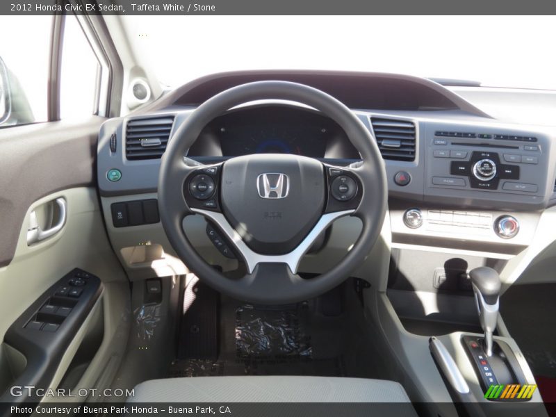 Taffeta White / Stone 2012 Honda Civic EX Sedan