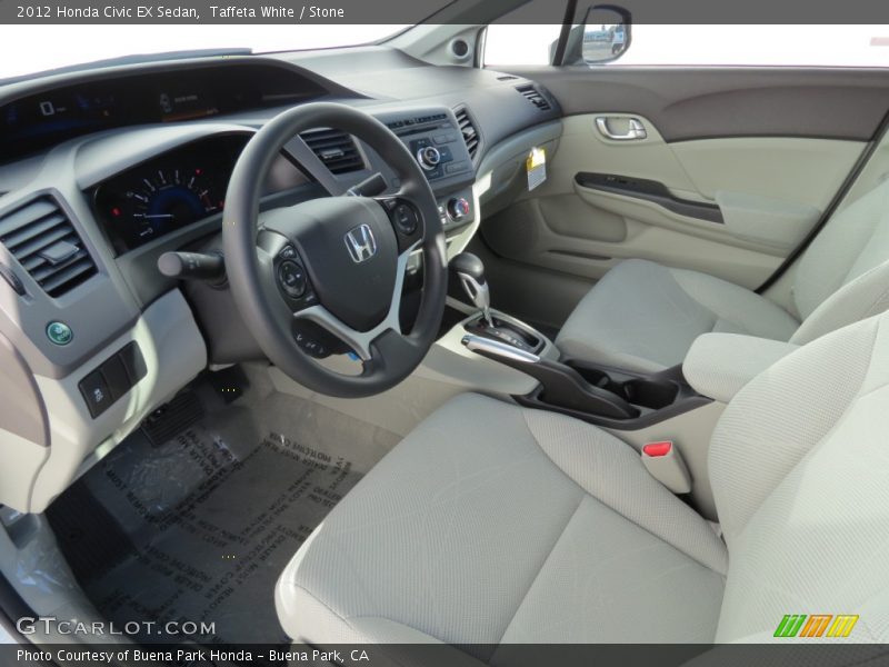Taffeta White / Stone 2012 Honda Civic EX Sedan