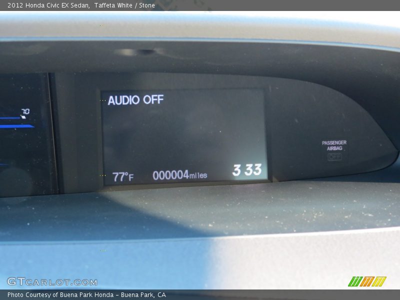 Taffeta White / Stone 2012 Honda Civic EX Sedan