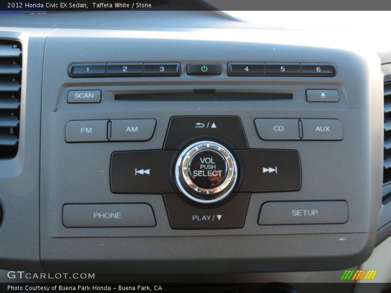 Taffeta White / Stone 2012 Honda Civic EX Sedan