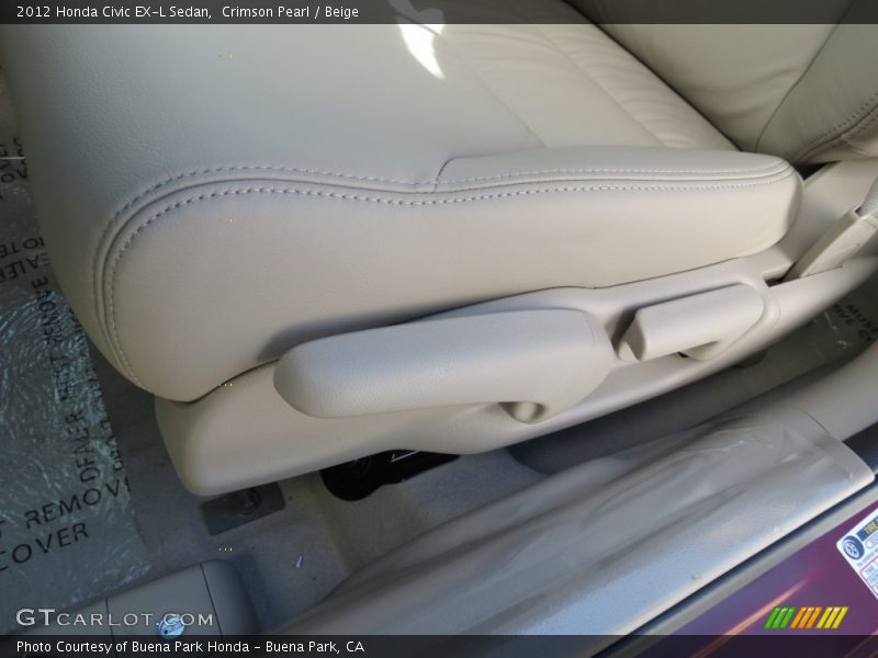 Crimson Pearl / Beige 2012 Honda Civic EX-L Sedan