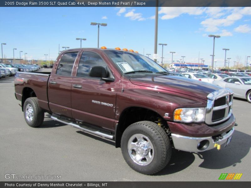 Deep Molten Red Pearl / Taupe 2005 Dodge Ram 3500 SLT Quad Cab 4x4