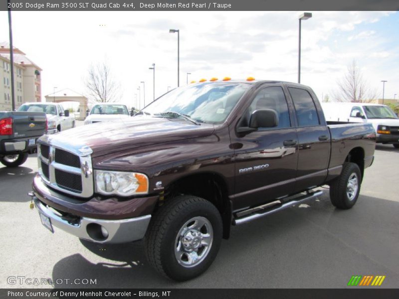 Deep Molten Red Pearl / Taupe 2005 Dodge Ram 3500 SLT Quad Cab 4x4