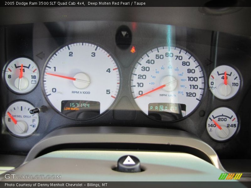 Deep Molten Red Pearl / Taupe 2005 Dodge Ram 3500 SLT Quad Cab 4x4