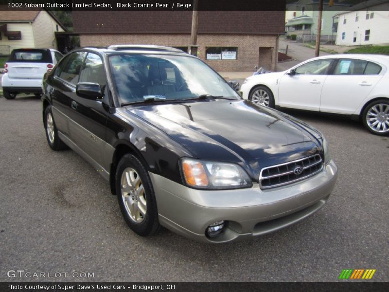 Black Granite Pearl / Beige 2002 Subaru Outback Limited Sedan