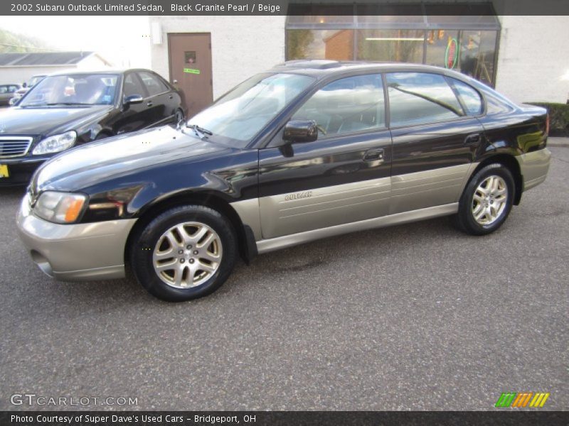 Black Granite Pearl / Beige 2002 Subaru Outback Limited Sedan