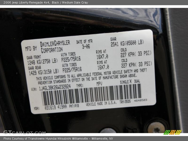 Black / Medium Slate Gray 2006 Jeep Liberty Renegade 4x4