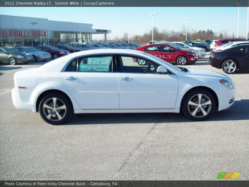 Summit White / Cocoa/Cashmere 2012 Chevrolet Malibu LT